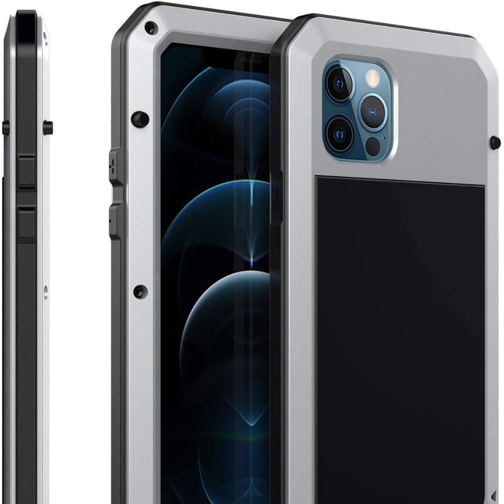 SHOCKPROOF METAL HEAVY DUTY GORILLA CASE for iPhone 12 PRO MAX Mini Silver